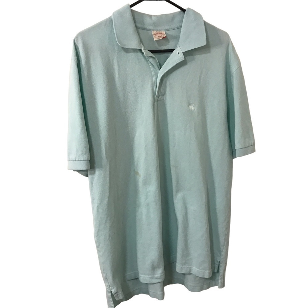 Brooks brothers mens 100% cotton light blue polo shirt large